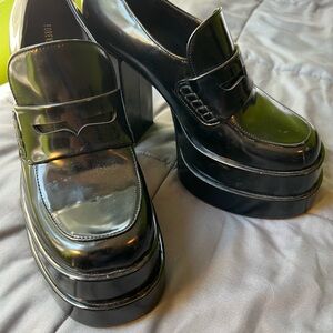 Forever 21 Glossy Black Platform Shoes